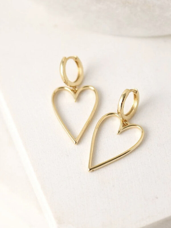 Lovers Tempo Lovestruck Heart Hoop Earrings, Gold