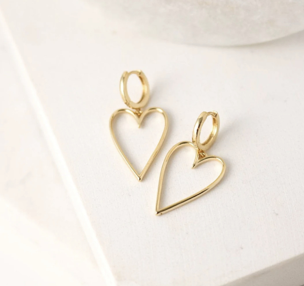 Lovers Tempo Lovestruck Heart Hoop Earrings, Gold