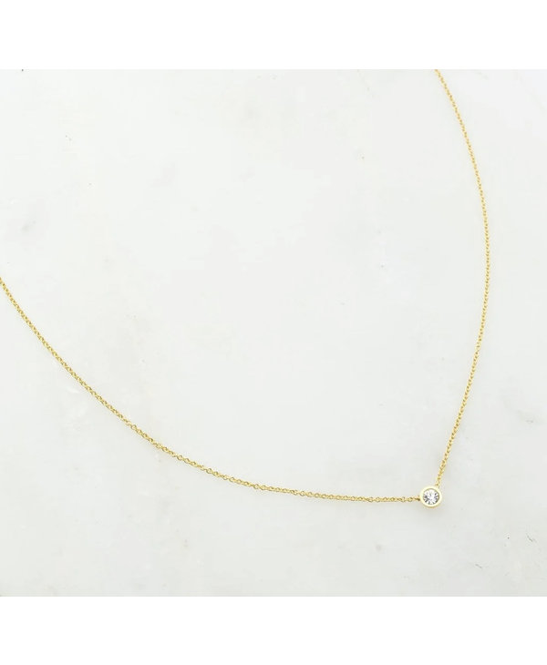 Lovers Tempo Solitare Necklace, Gold