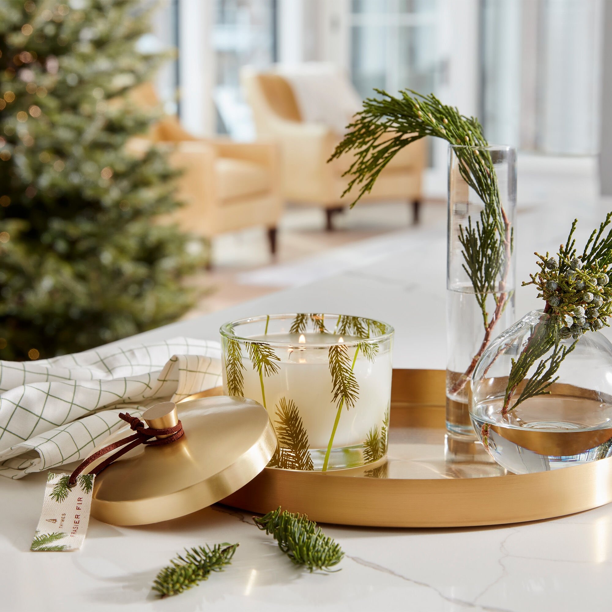 Thymes Frasier Fir Heritage 3-Wick Candle