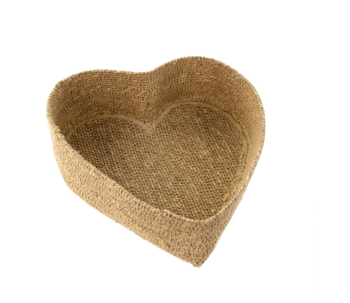 Indaba Trading Co. Heart Seagrass Basket, Natural