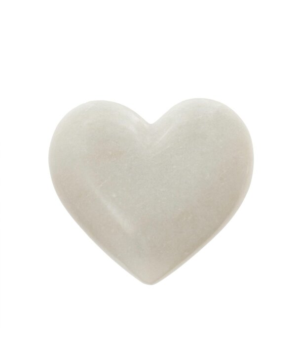 Indaba Trading Co. White Marble Heart, L