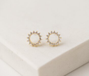 Halo Stud Earrings, Gold