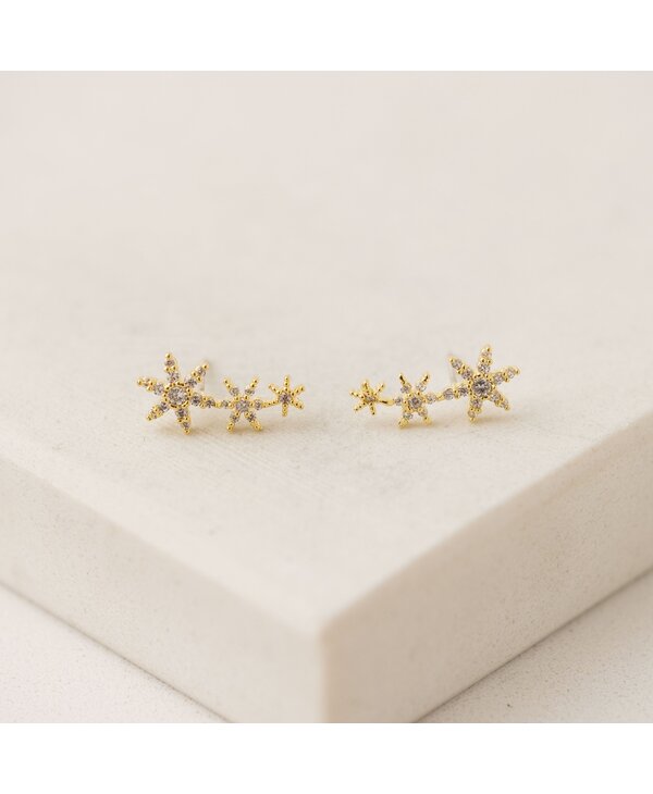 Lovers Tempo Etoile Star Climber Earrings, Gold