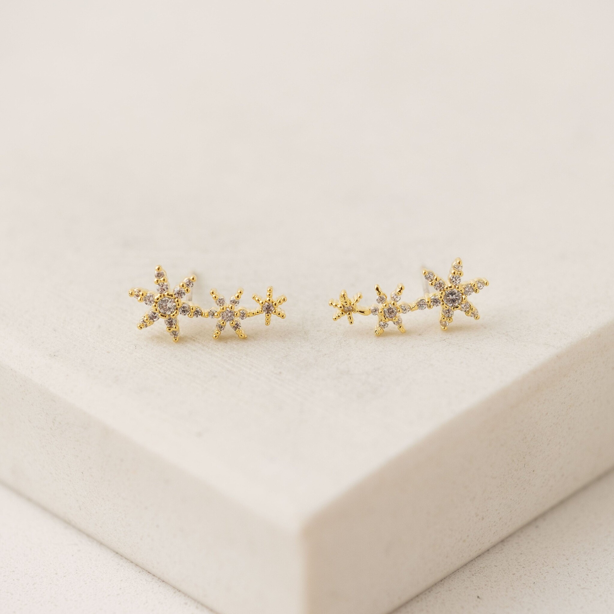 Lovers Tempo Etoile Star Climber Earrings, Gold