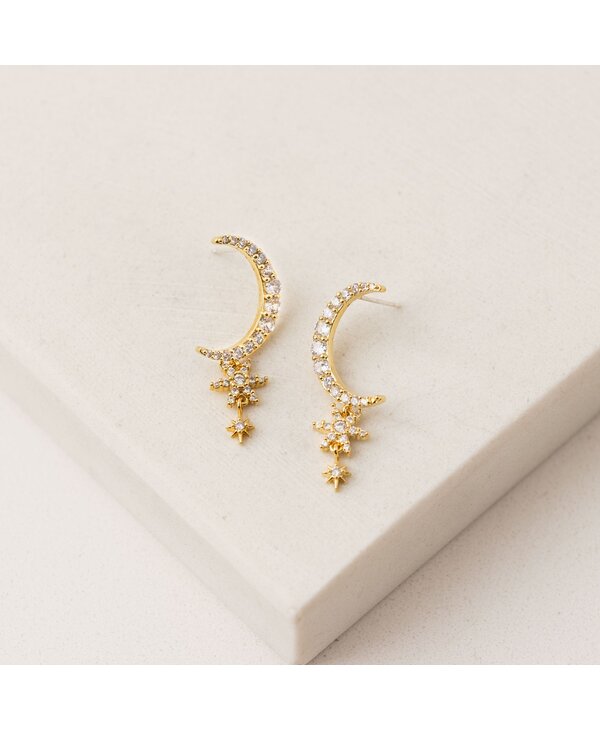 Lovers Tempo Lune Moon Drop Earrings, Gold