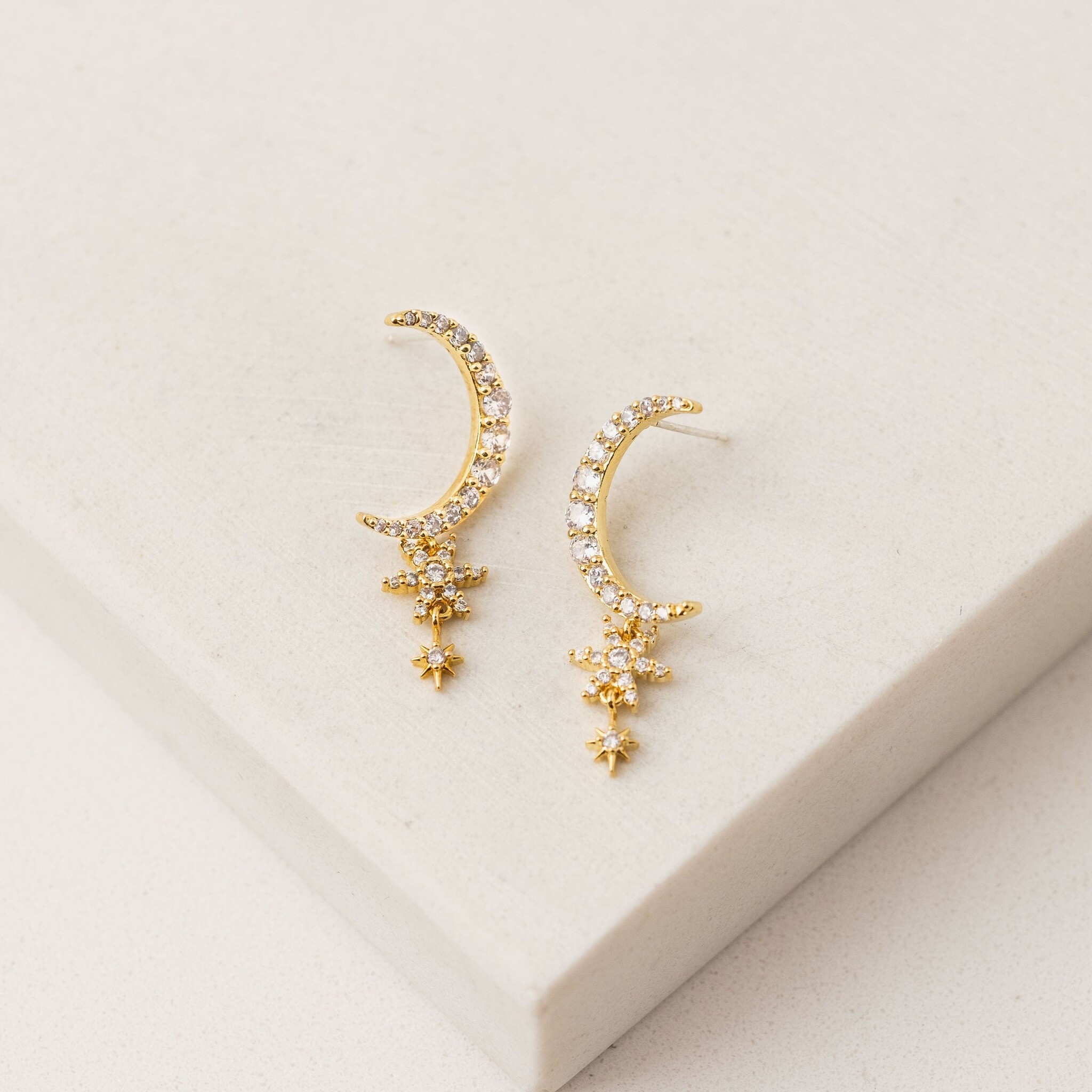 Lovers Tempo Lune Moon Drop Earrings, Gold