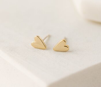 Everly Heart Stud Earrings, Gold