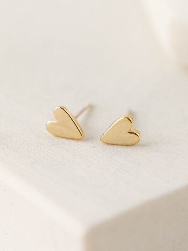Lovers Tempo Everly Heart Stud Earrings, Gold