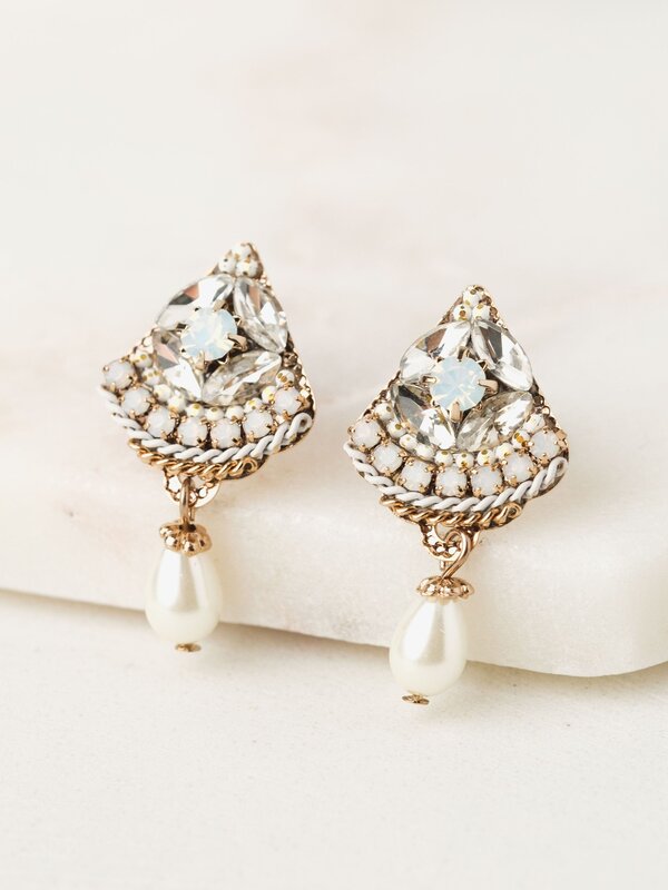Lovers Tempo Garland Drop Earrings, White