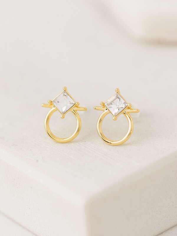 Lovers Tempo Asta Stud Earrings, Clear