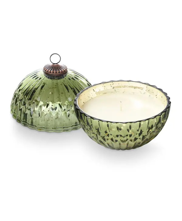Illume Balsam & Cedar Glass Green Ornament Candle