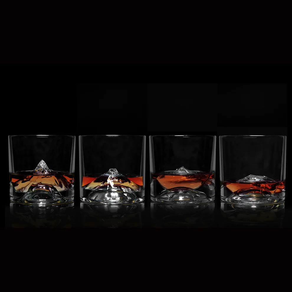 LITTON The Peaks Crystal Whiskey Glasses Set of 4