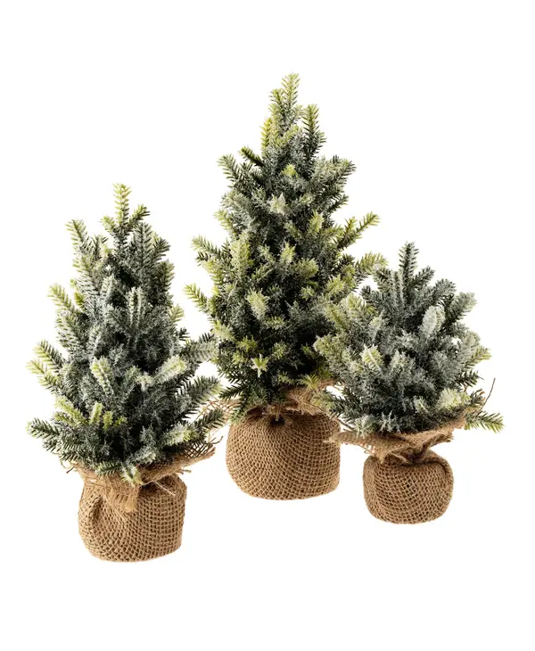 Indaba Trading Co. Faux Frosted Pine Tabletop Trees