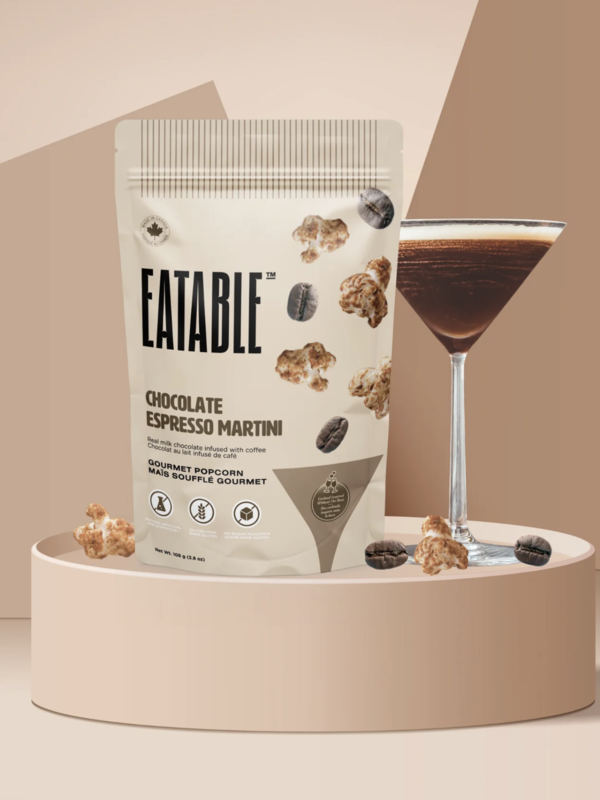 EATABLE FOODS INC. Chocolate Espresso Martini - Milk Chocolate Kettle Corn