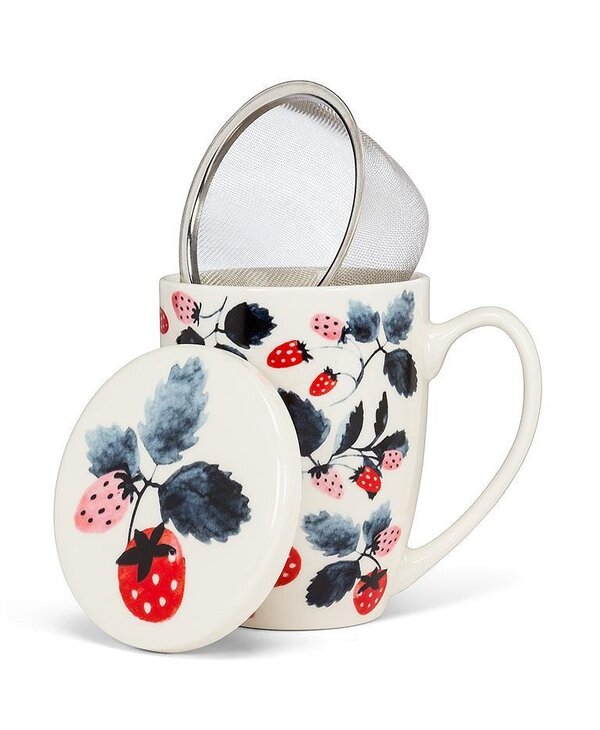 Abbott Strawberries Covered Mug & Strainer