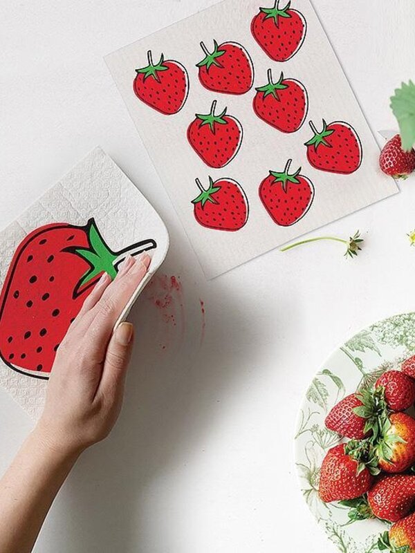Abbott Strawberry Dishcloths. Set of 2