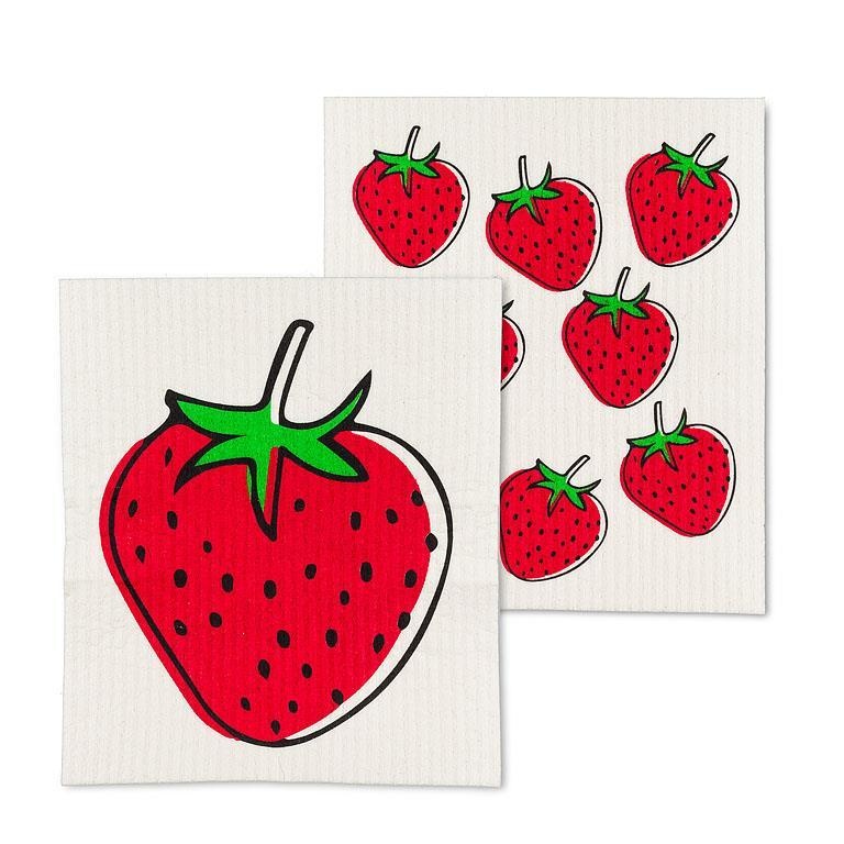 Abbott Strawberry Dishcloths. Set of 2