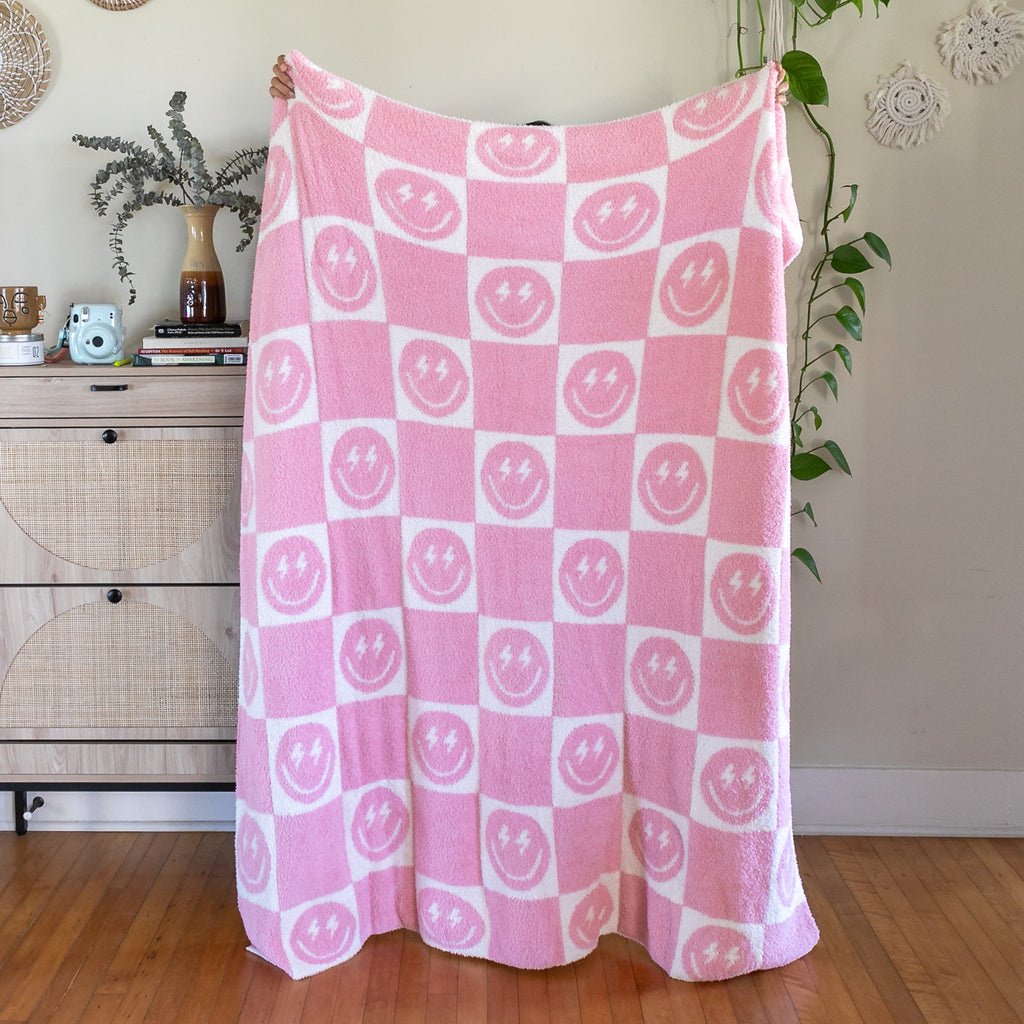 Jellycat Inc. Pink Bolt Smile Blanket