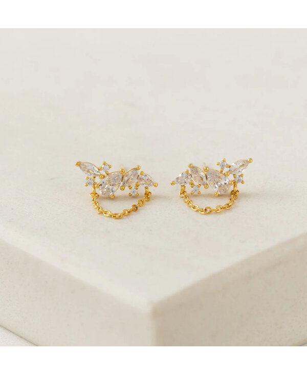 Lovers Tempo Aspen Climber Earrings, Gold