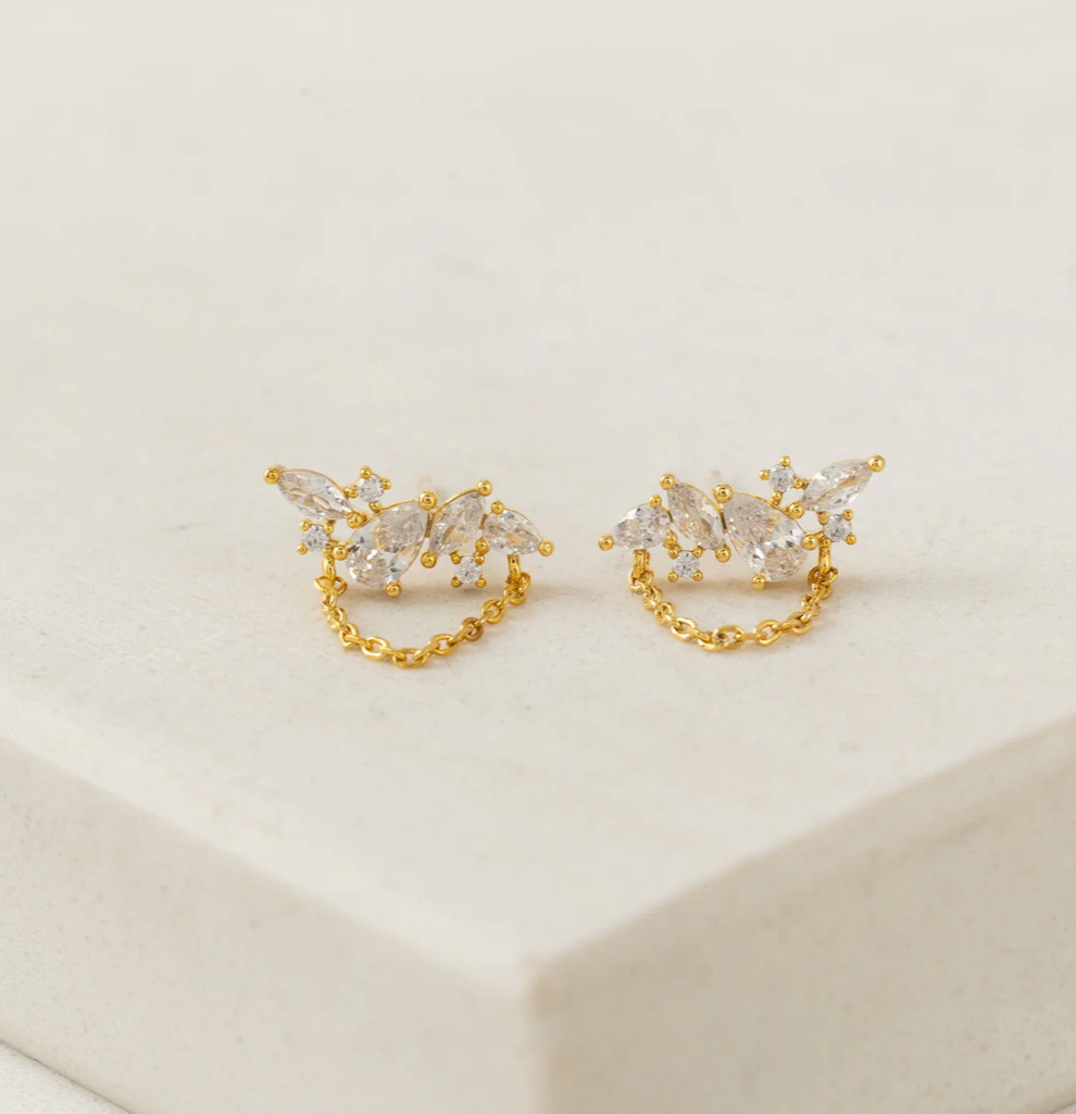 Lovers Tempo Aspen Climber Earrings, Gold