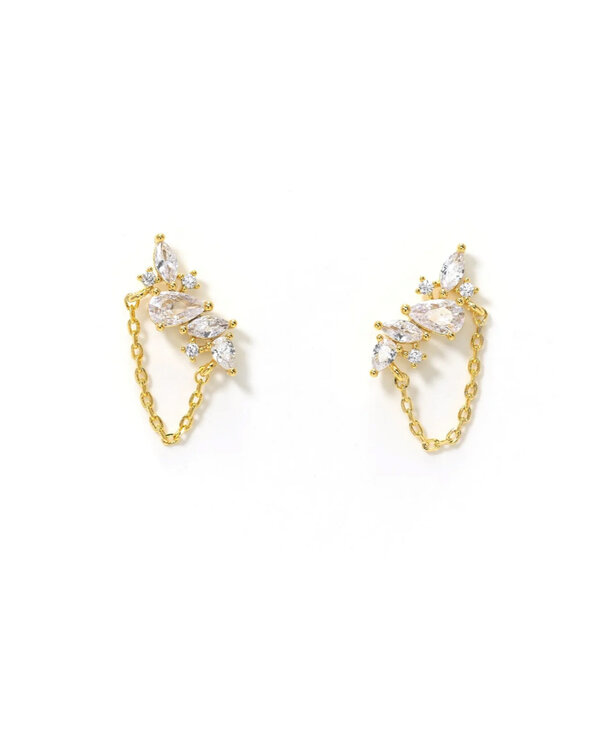 Lovers Tempo Aspen Climber Earrings, Gold