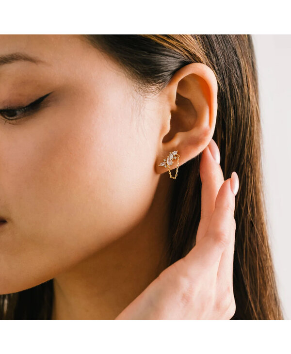 Lovers Tempo Aspen Climber Earrings, Gold