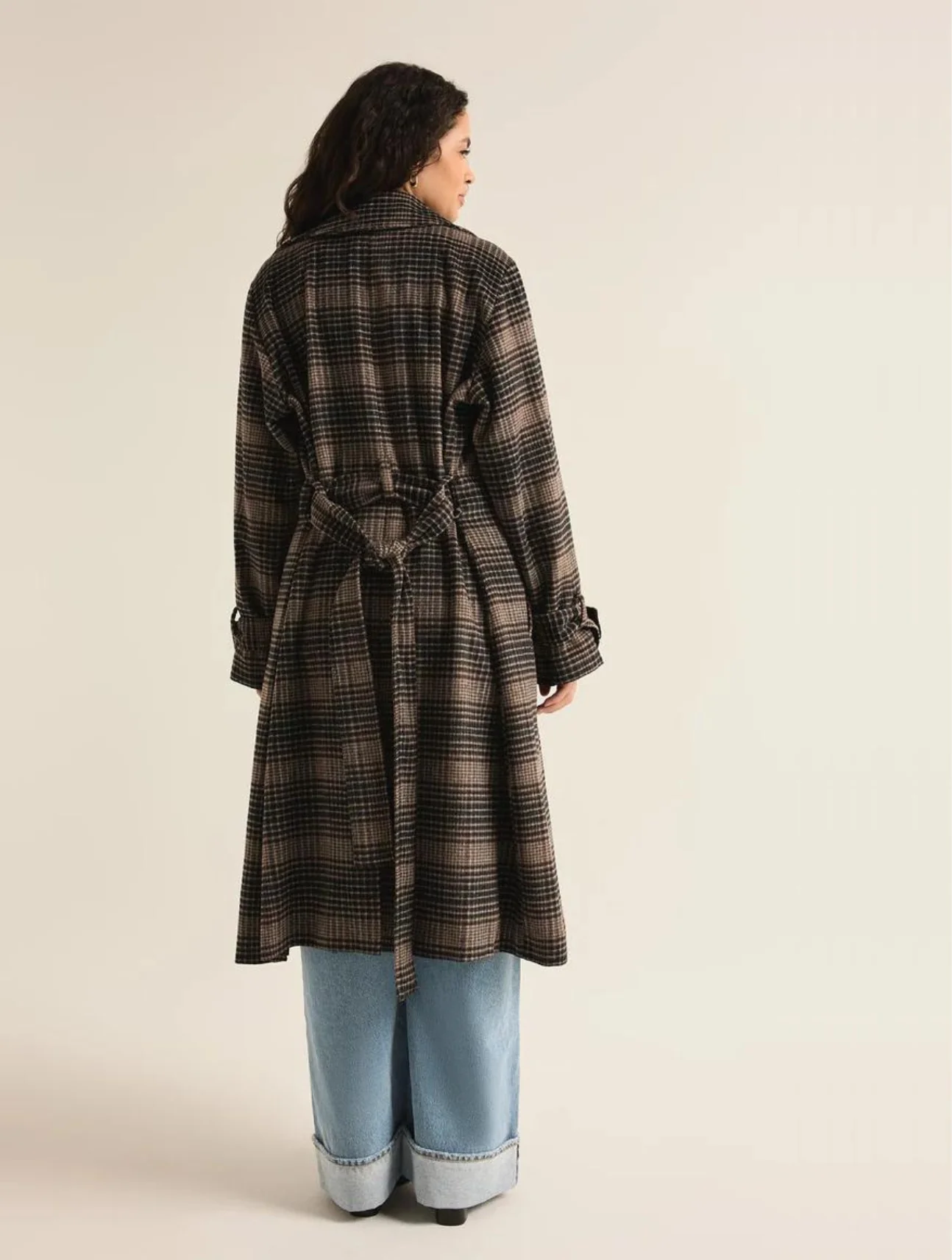 Z Supply Jackie Plaid Trench