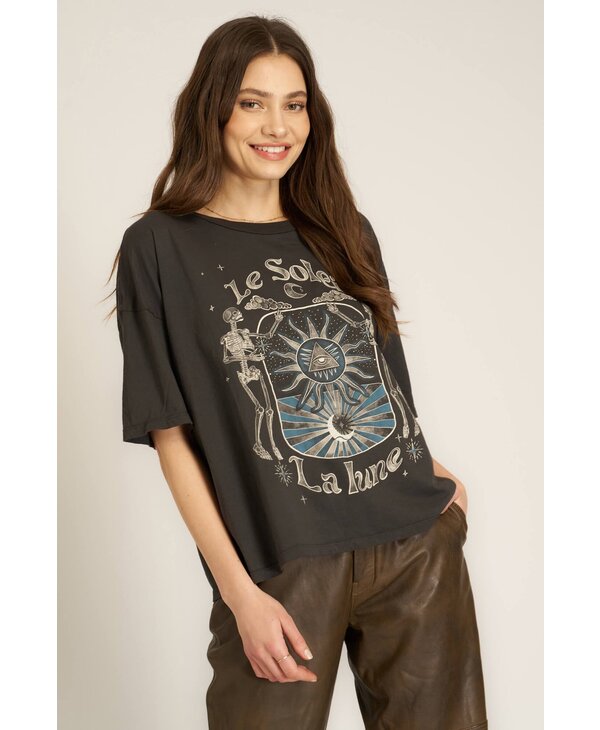 Project Social Skeleton Mystical BF Tee, Vintage Blk