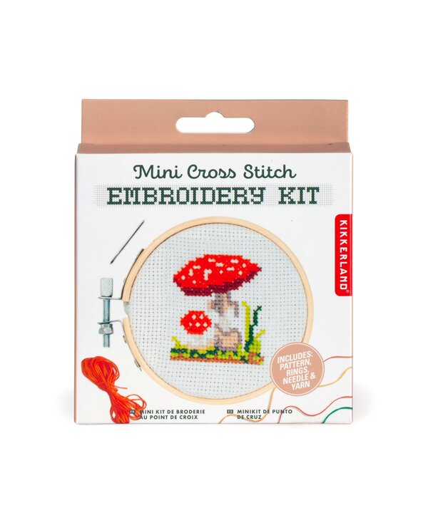 KIKKERLAND Mushroom Mini Cross Stitch Kit