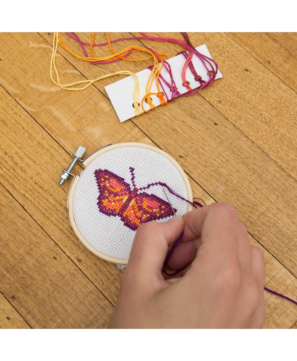 KIKKERLAND Butterfly Mini Cross Stitch Kit