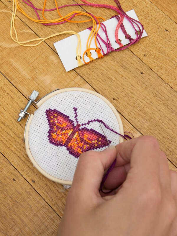 KIKKERLAND Butterfly Mini Cross Stitch Kit