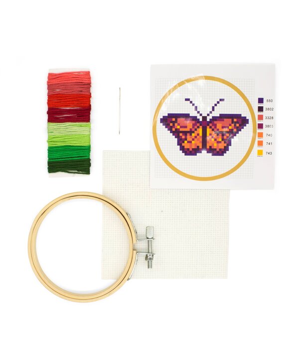 KIKKERLAND Butterfly Mini Cross Stitch Kit