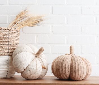 Knitted Pumpkin Cushion