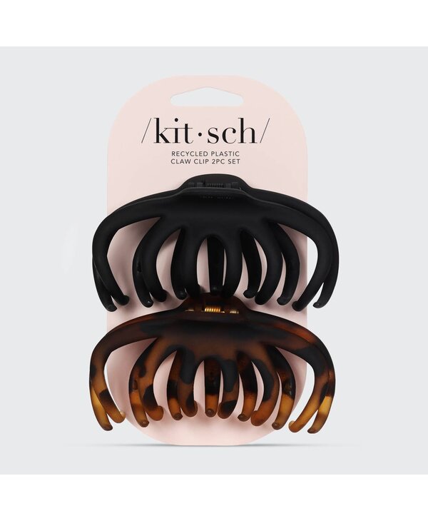 KITSCH Octopus Claw Clips 2pc - Blk & Tort