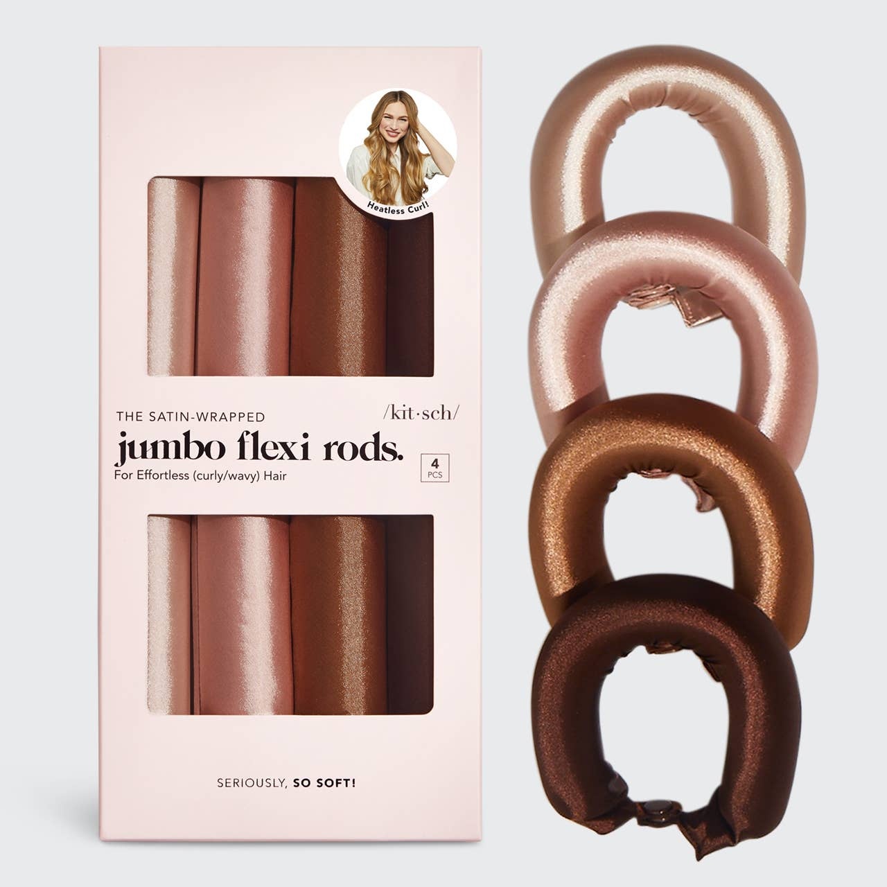 KITSCH Satin Jumbo Flexi Rods 4 Pcs