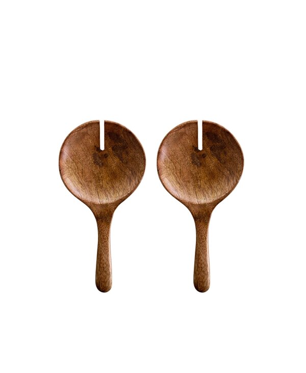 Luxe B Pampas Grass Hand Carved Mango Wood Spoons Set