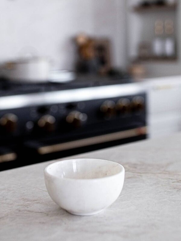 Luxe B Pampas Grass White Marble Bowl