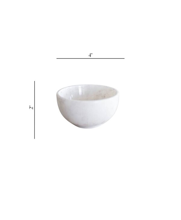 Luxe B Pampas Grass White Marble Bowl
