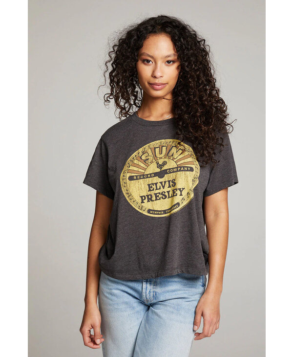 Chaser Sun Records Elvis Live Tee, Blk