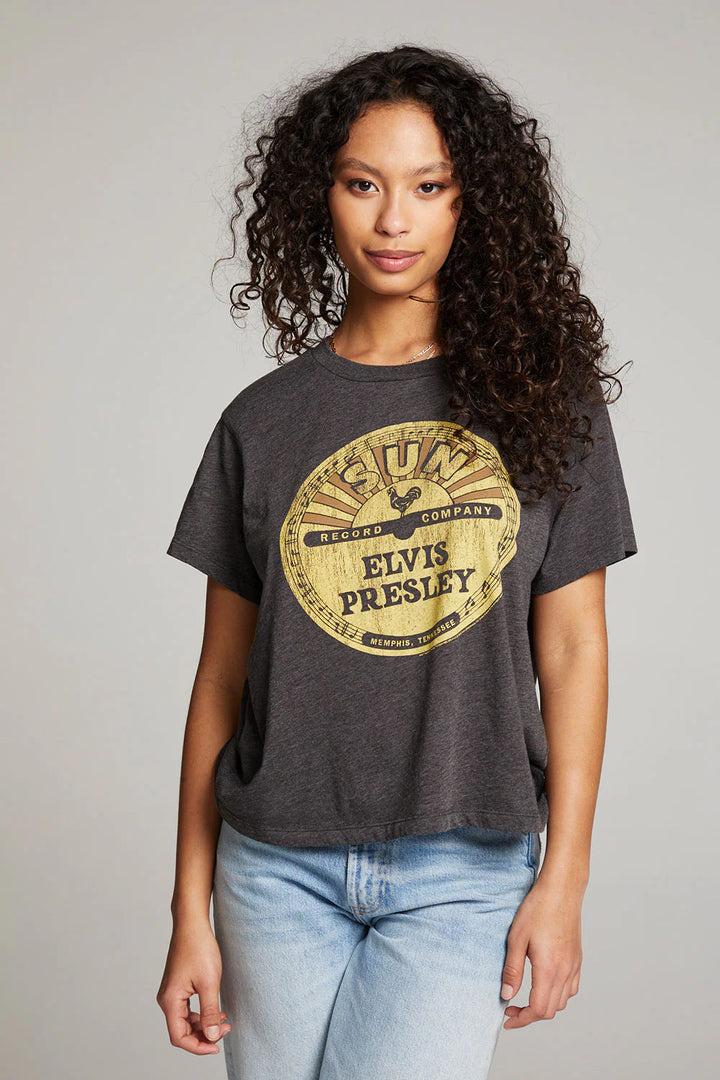 Chaser Sun Records Elvis Live Tee, Blk