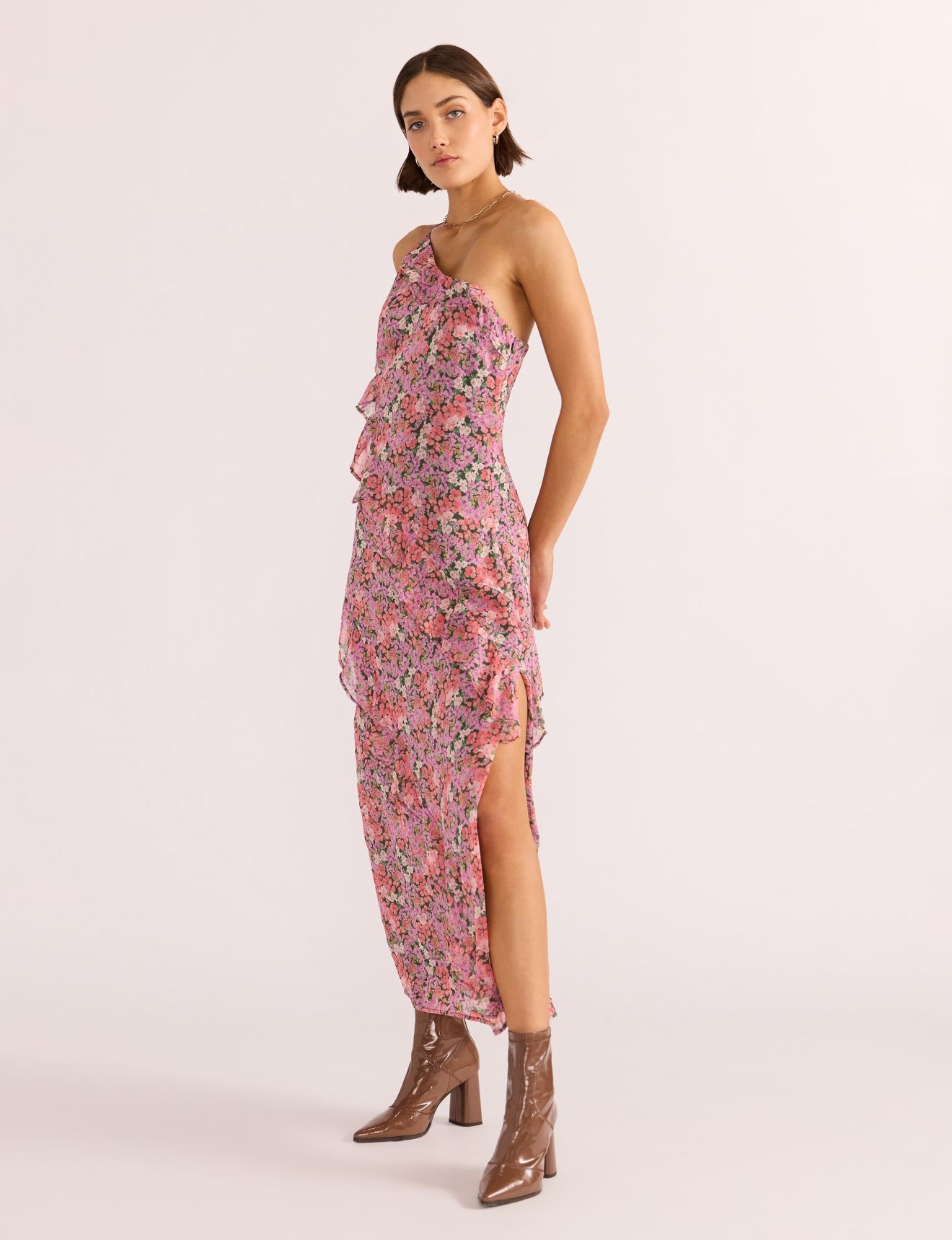 Mink Pink Amelia Ruffle Maxi Dress
