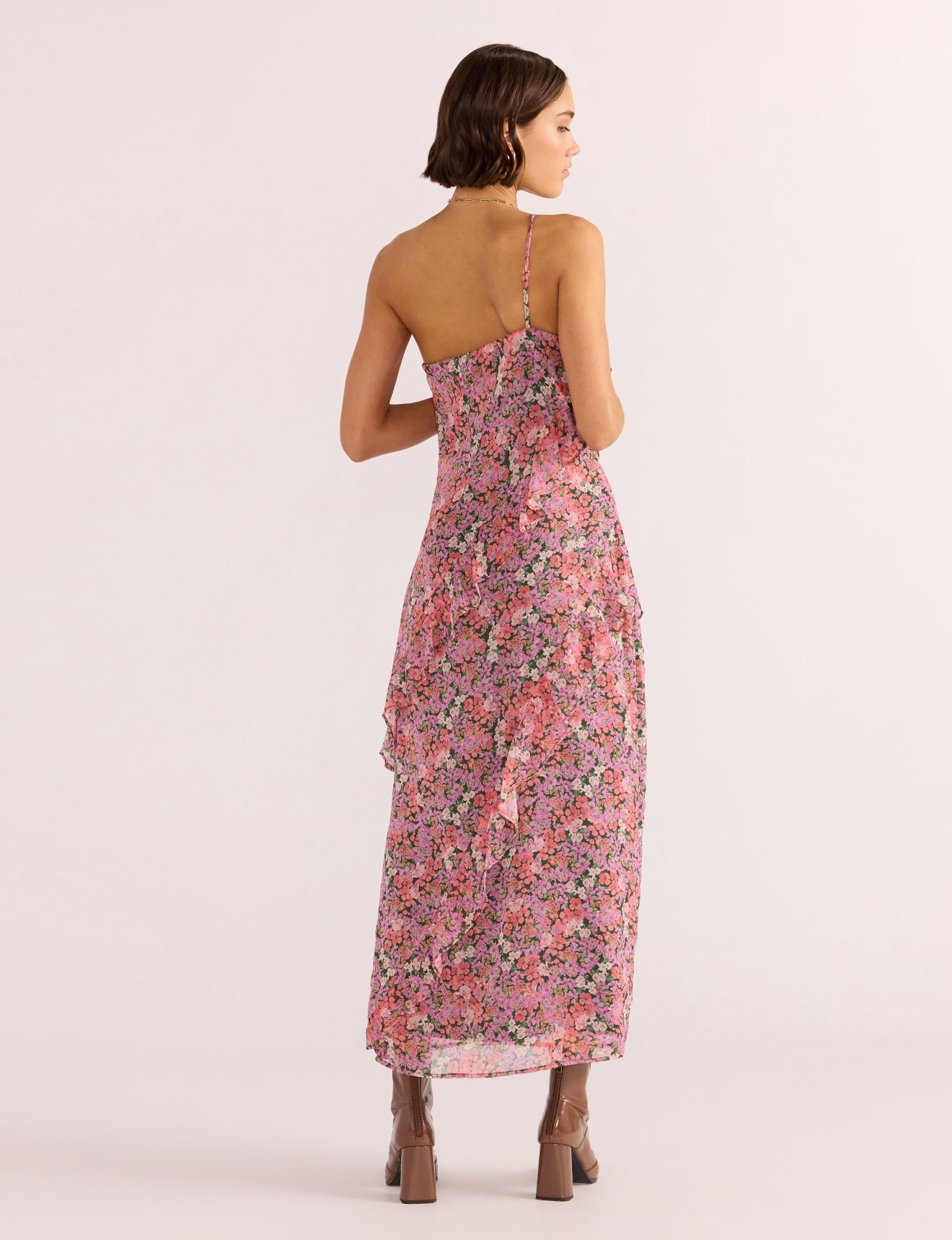 Mink Pink Amelia Ruffle Maxi Dress