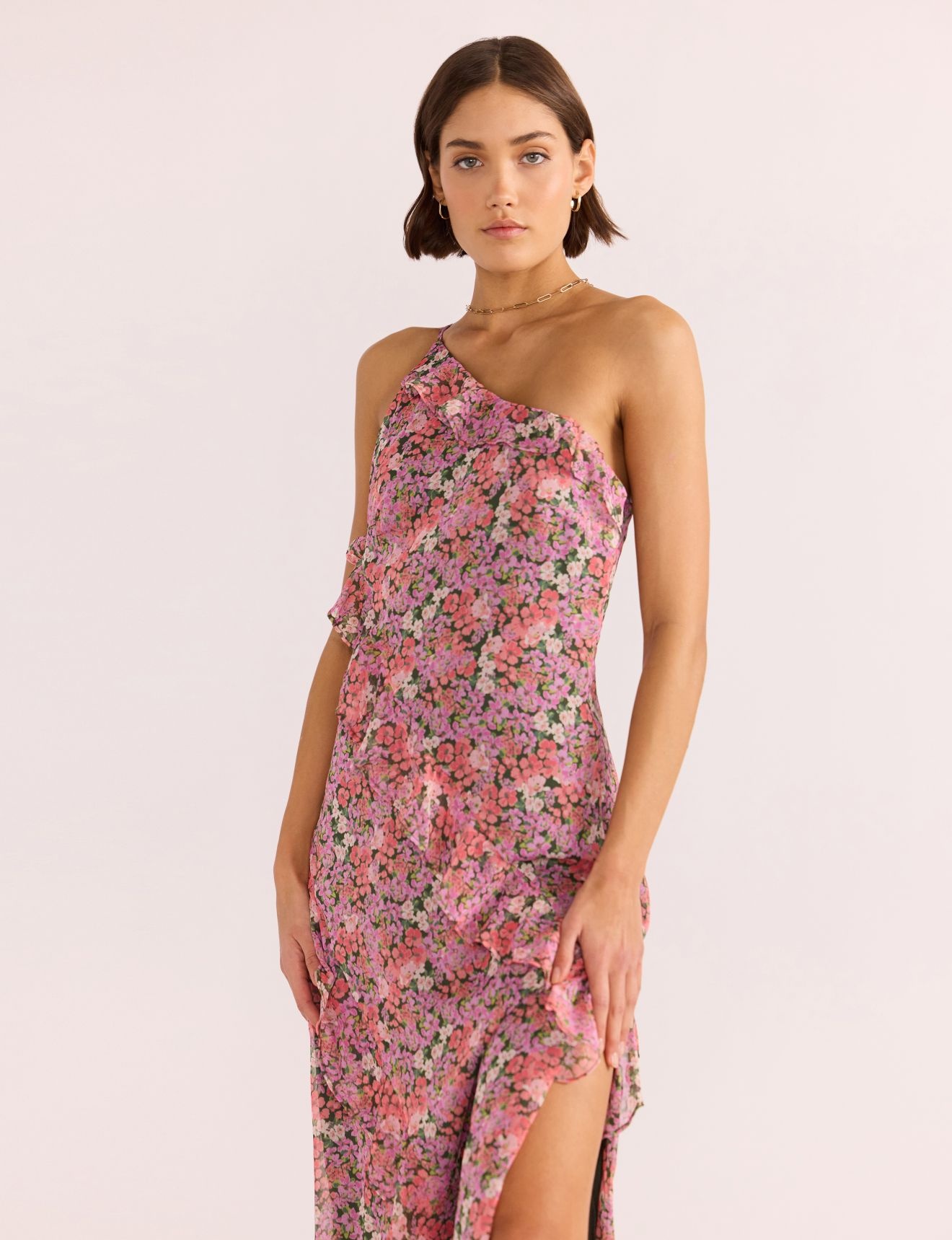 Mink Pink Amelia Ruffle Maxi Dress