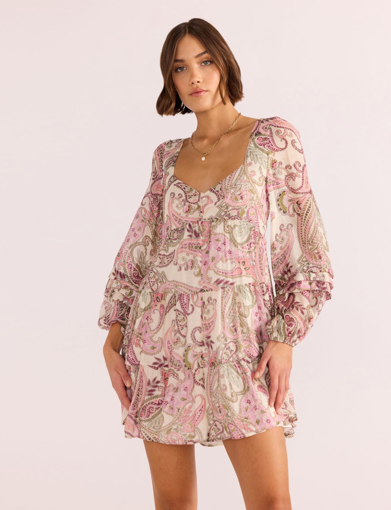 Mink Pink Cadence Babydoll Mini Dress
