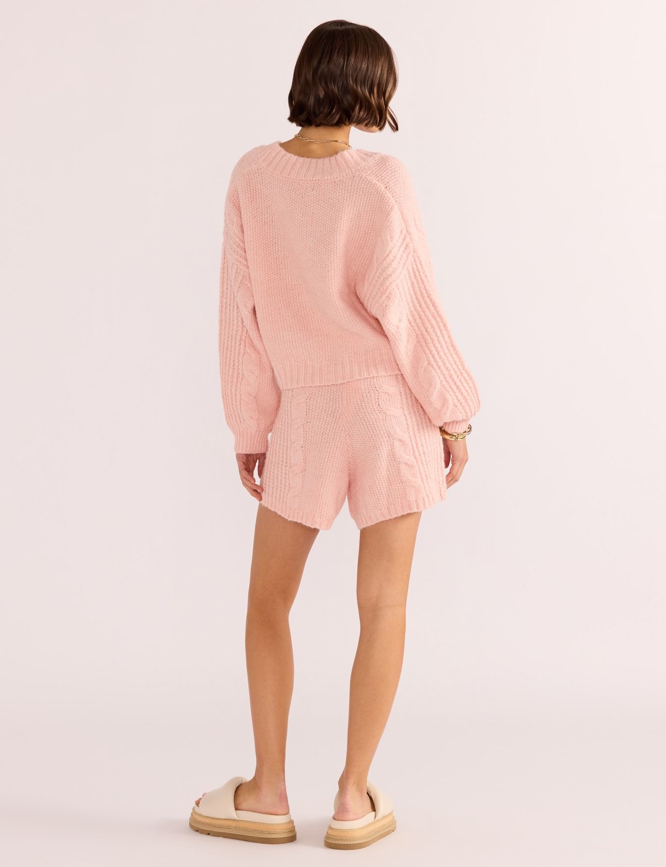 Mink Pink Eloise Cable Knit Cardigan