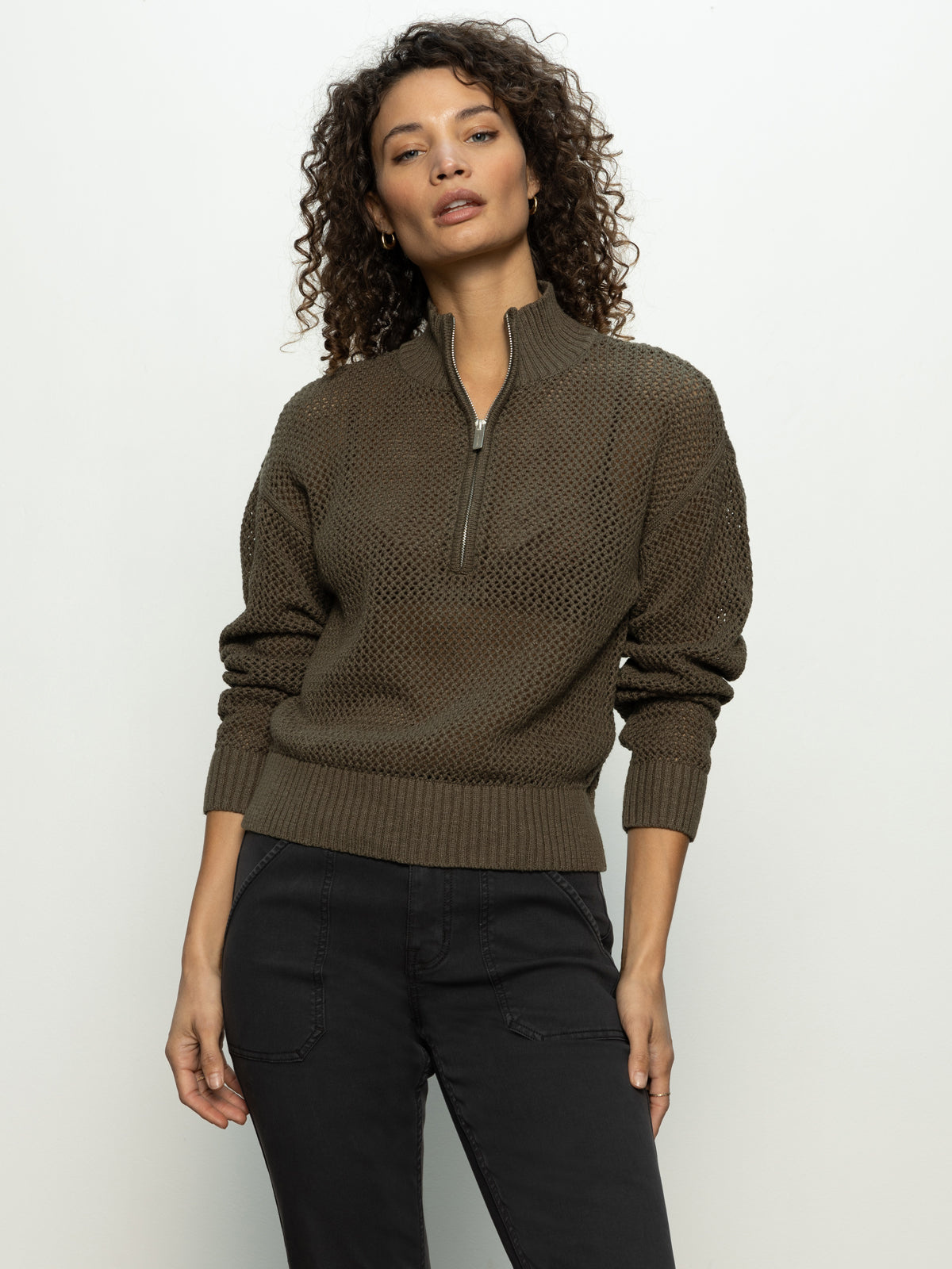 Sanctuary Open Knit 1/2 Zip