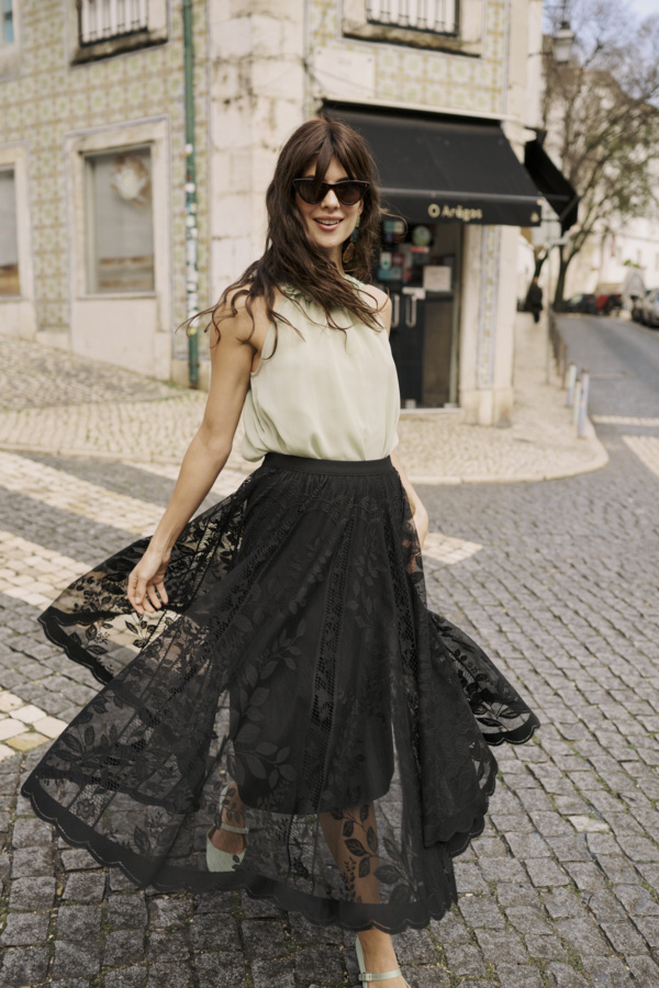 Cream CRLuanna Lace Skirt