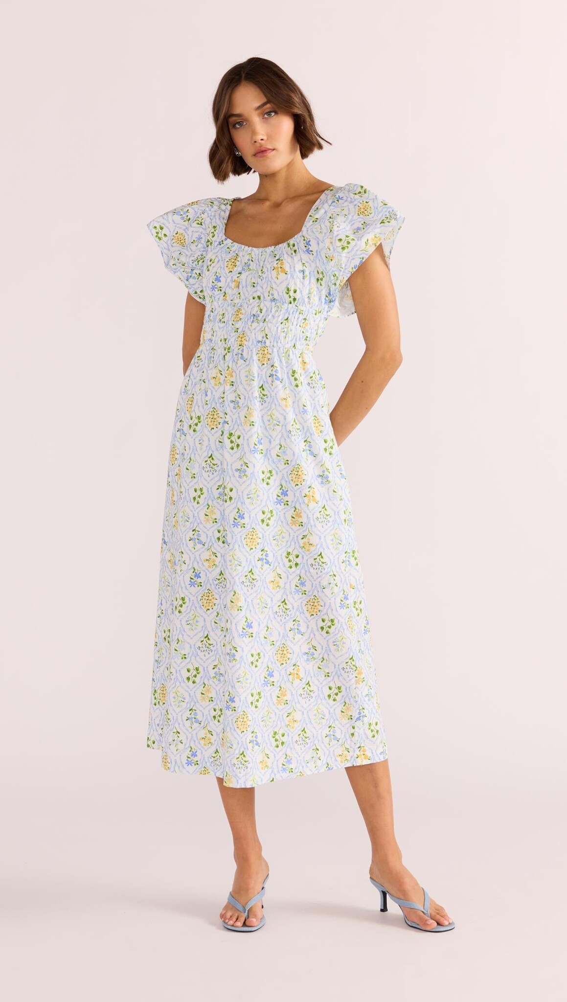 Mink Pink Meadow Flutter Midi Dress