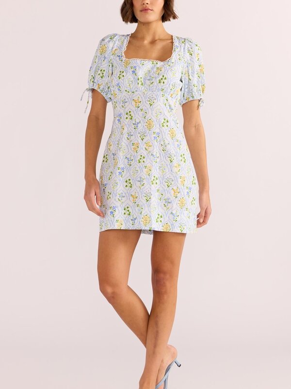 Mink Pink Meadow Puff Sleeve Mini Dress